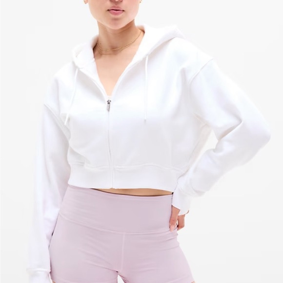 Athleta Forever Fleece Ultra Crop Full Zip - Picture 2 of 8